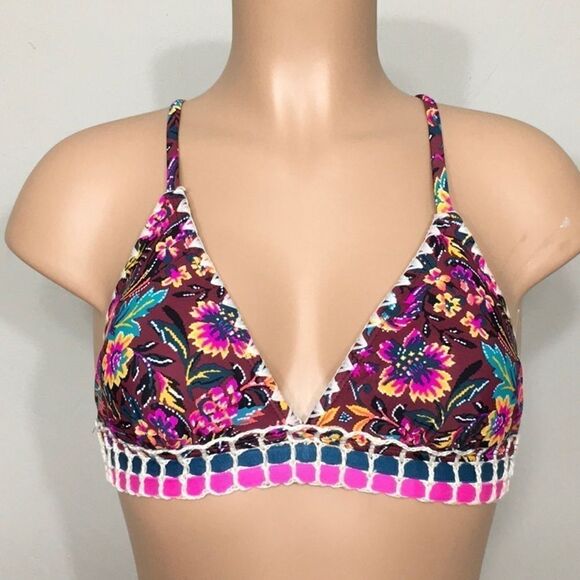 New. Floral and ribbon bikini top. NWOT - Picture 4 of 6